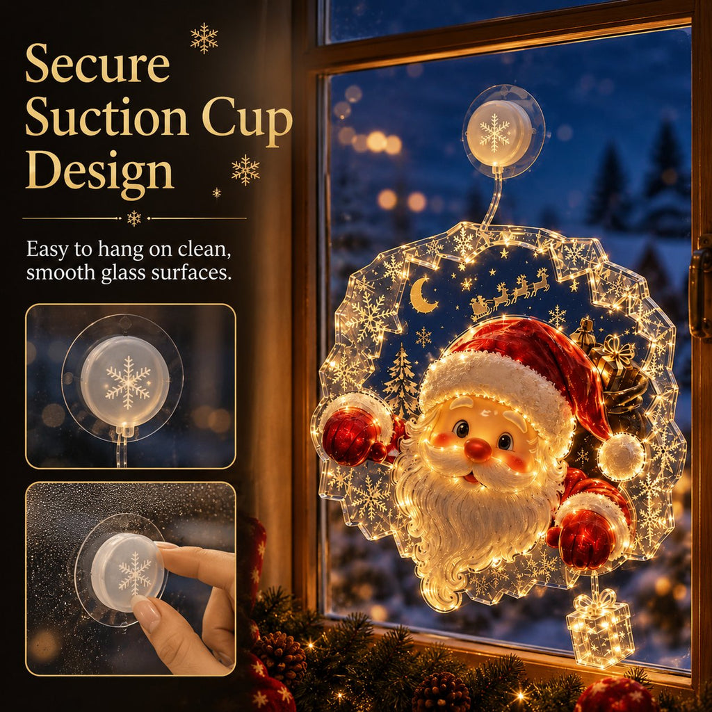 Christmas Window Light Ornament with Suction Cup