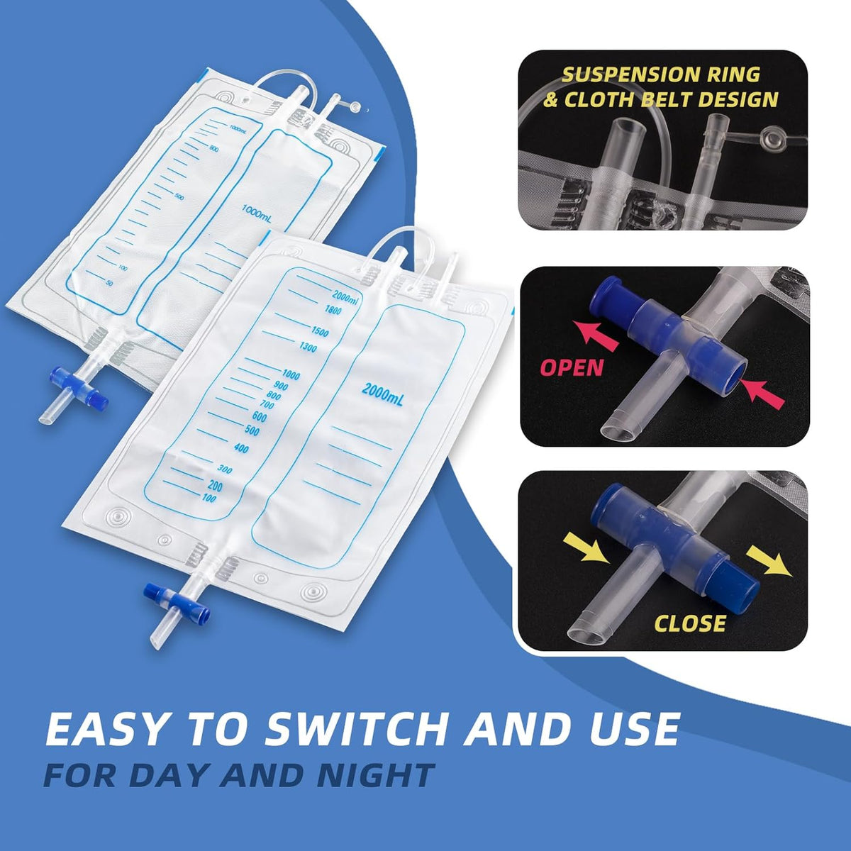 Miroken | Medical grade portable reusable urine drainage bag