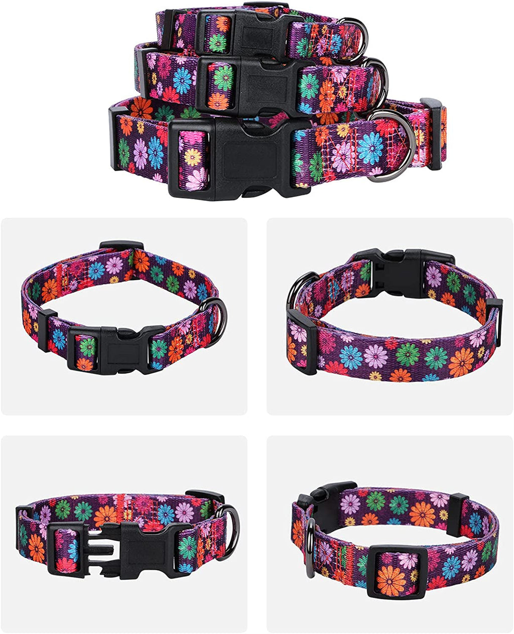 Daisy Floral Dog Collar, Large