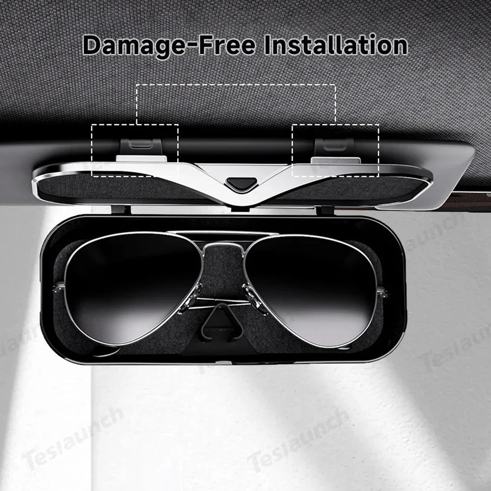 Car Sun Visor Glasses Storage Box – Universal Fit for All Cars