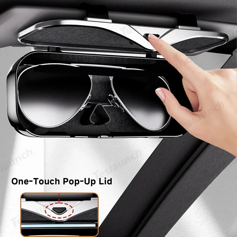 Car Sun Visor Glasses Storage Box – Universal Fit for All Cars