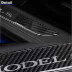Carbon Fiber Door Sill Protector Covers (2 Pcs) For Tesla Model S (2016-2020)