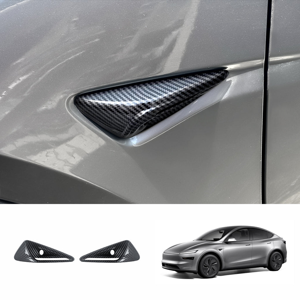 Carbon Fiber Pattern Turn Signal & Side Camera Covers (ABS) for Tesla Model Y Juniper 2025+