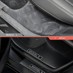 Carbon Fiber Style Door Sill Protector Set (8 Pieces) for Tesla Model Y Juniper 2025+