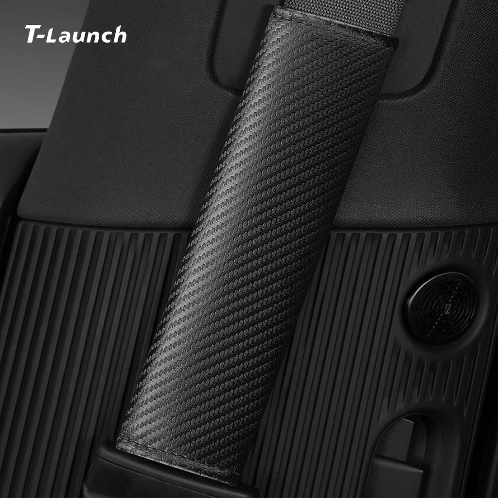 Carbon Fiber Style Seat Belt Shoulder Pad - Universal Fit for All Cars