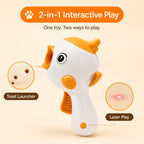 MirokenInteractive Cat Treat Launcher Toy with Laser - Indoor Cat Enrichment Game for Bored Cats, Exercise & Feeding Fun