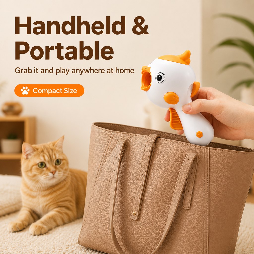 MirokenInteractive Cat Treat Launcher Toy with Laser - Indoor Cat Enrichment Game for Bored Cats, Exercise & Feeding Fun
