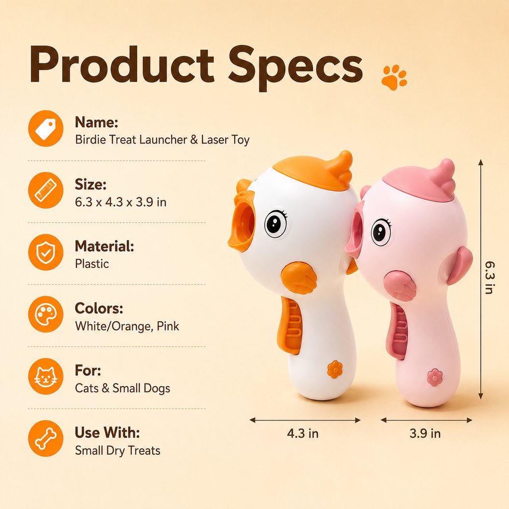 MirokenInteractive Cat Treat Launcher Toy with Laser - Indoor Cat Enrichment Game for Bored Cats, Exercise & Feeding Fun