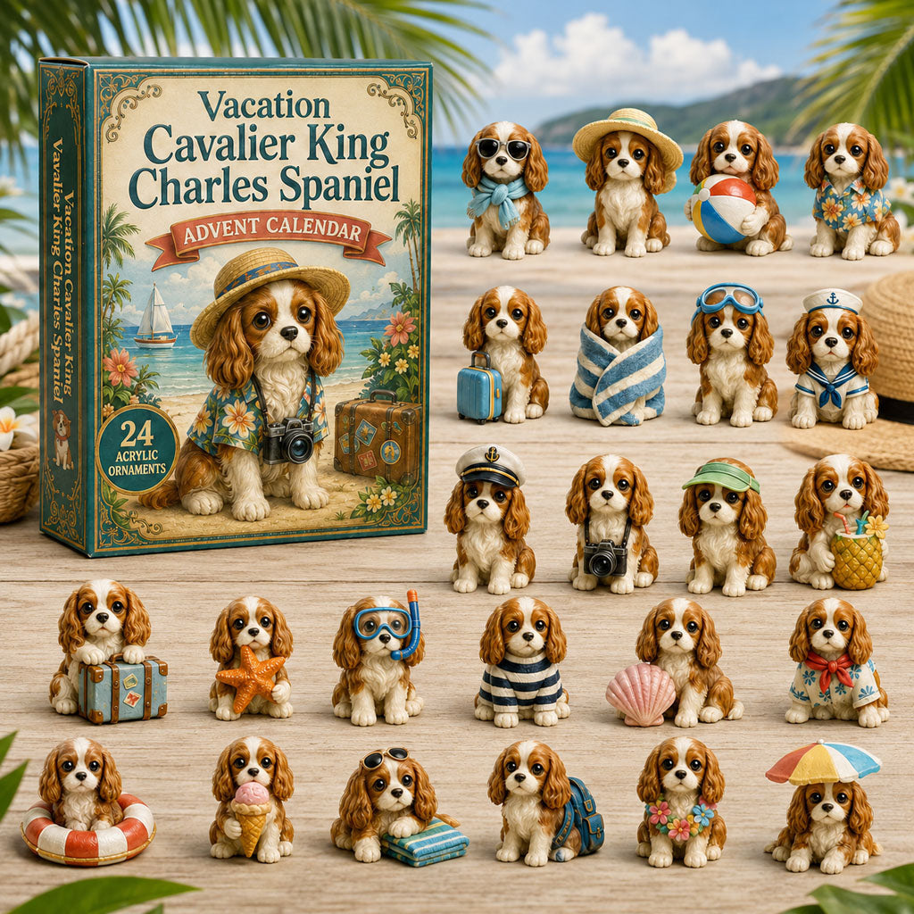 Cavalier King Charles Advent Calendar 2026 - 24 Cavalier Christmas Ornaments