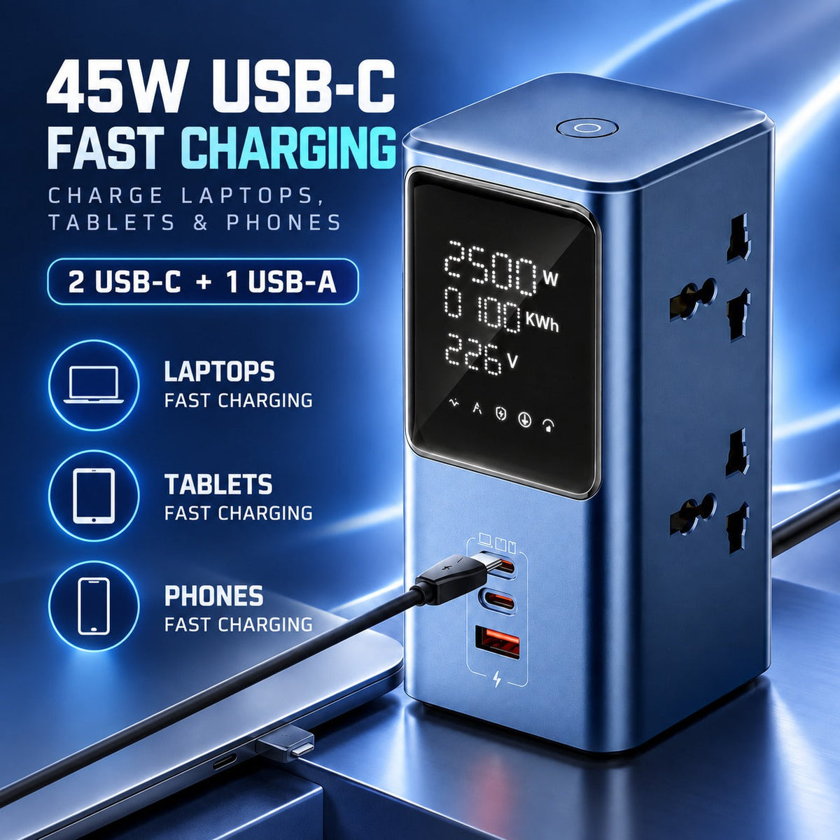 Charge Hub Pro All-in-One Charging Outlet Tower