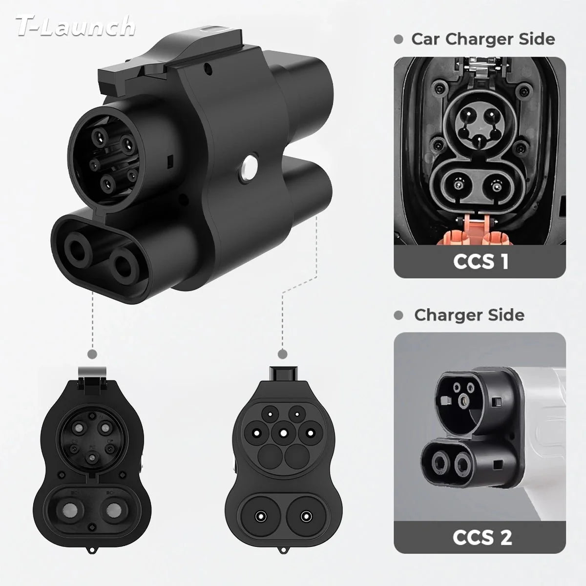 CCS2 to CCS1 EV Fast Charging Adapter (DC+AC)