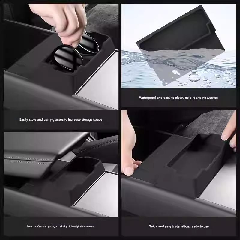 Center Console Glasses Tray for Model Y Juniper & Model 3 Highland | Miroken