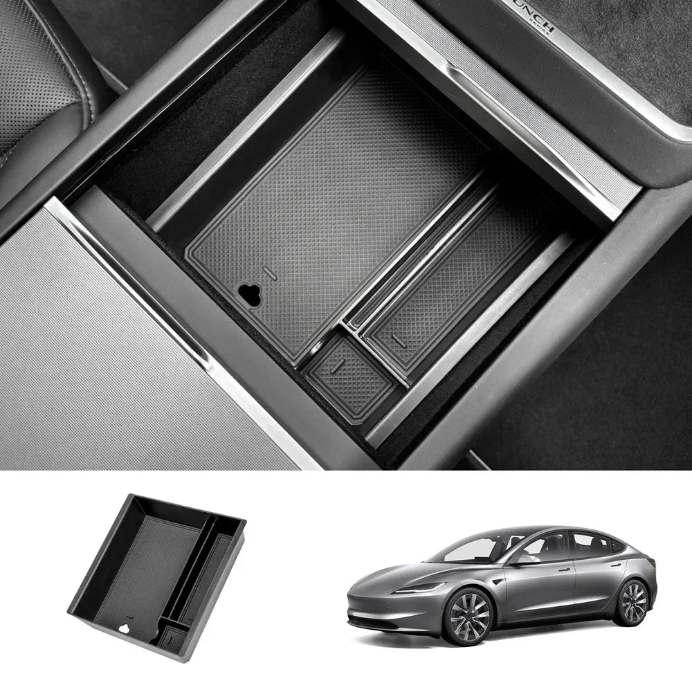 Center Console Organizer and Armrest Box for Tesla 2024+ Model 3 Highland