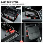 Center Console Organizer and Armrest Box for Tesla 2024+ Model 3 Highland