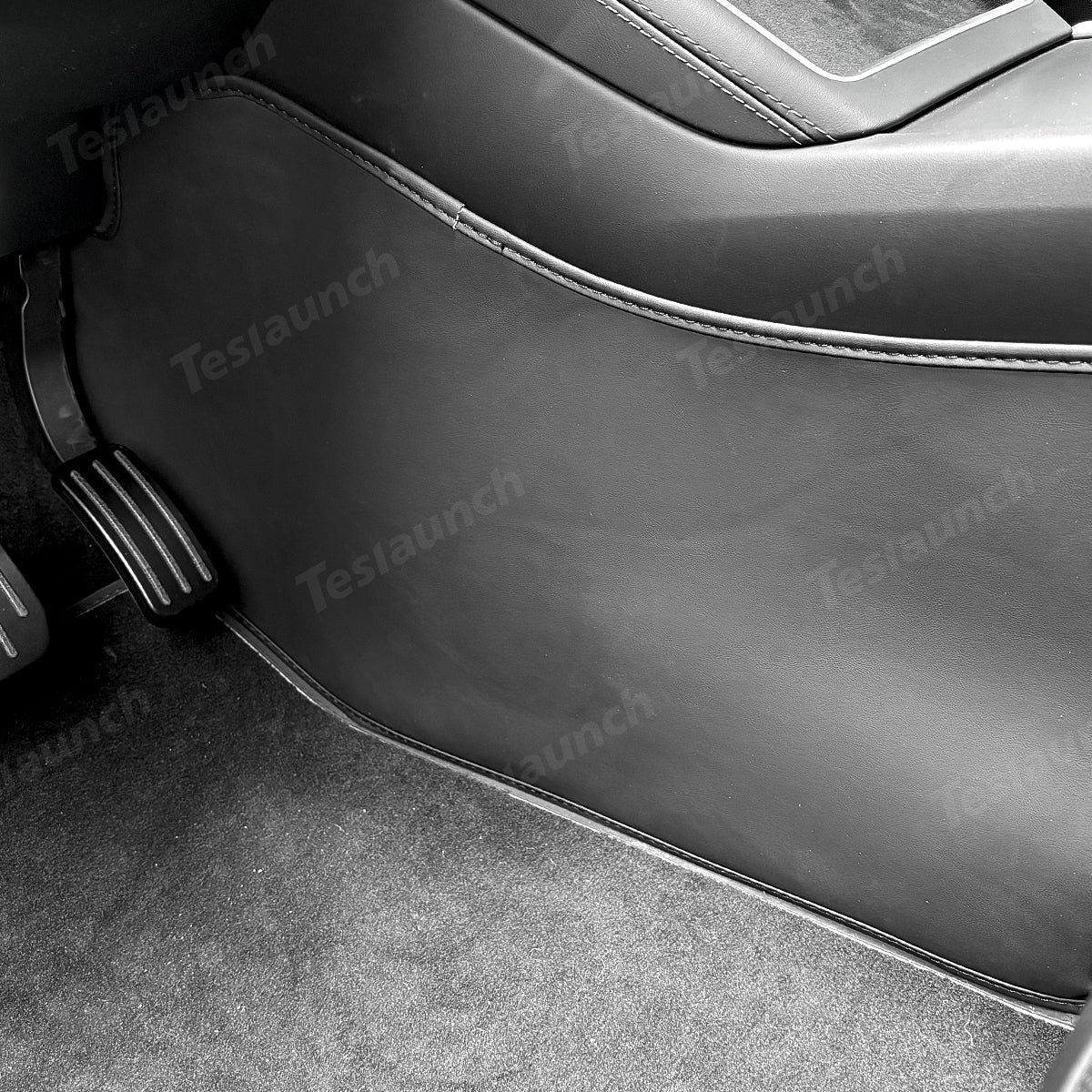 Center Console Side Kick Protectors – Leather Covers for Tesla Model Y Juniper 2025+