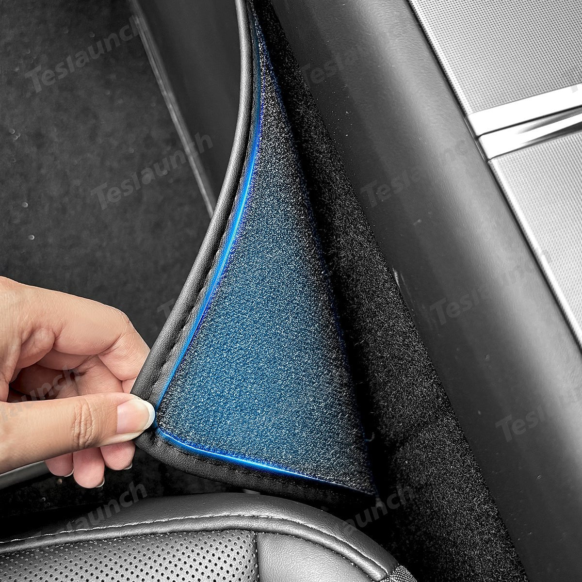 Center Console Side Kick Protectors – Leather Covers for Tesla Model Y Juniper 2025+