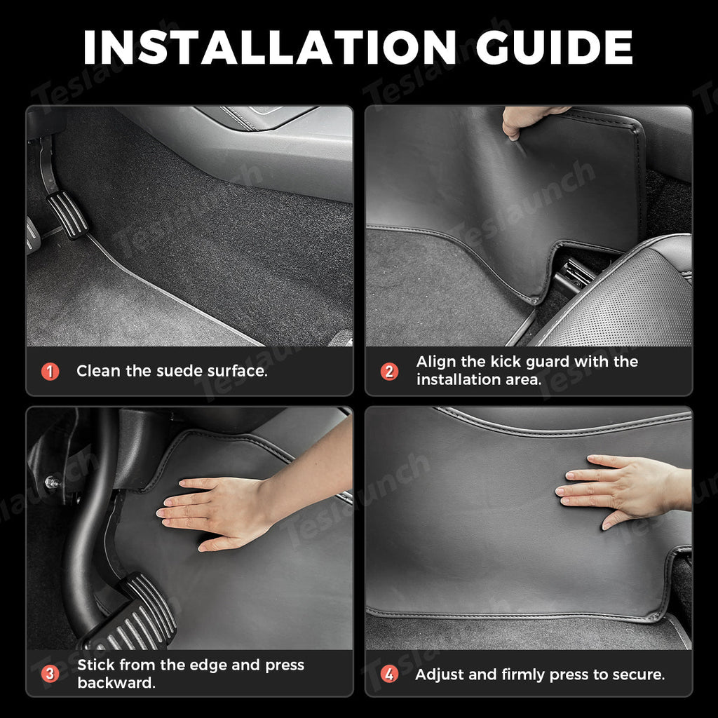 Center Console Side Kick Protectors – Leather Covers for Tesla Model Y Juniper 2025+