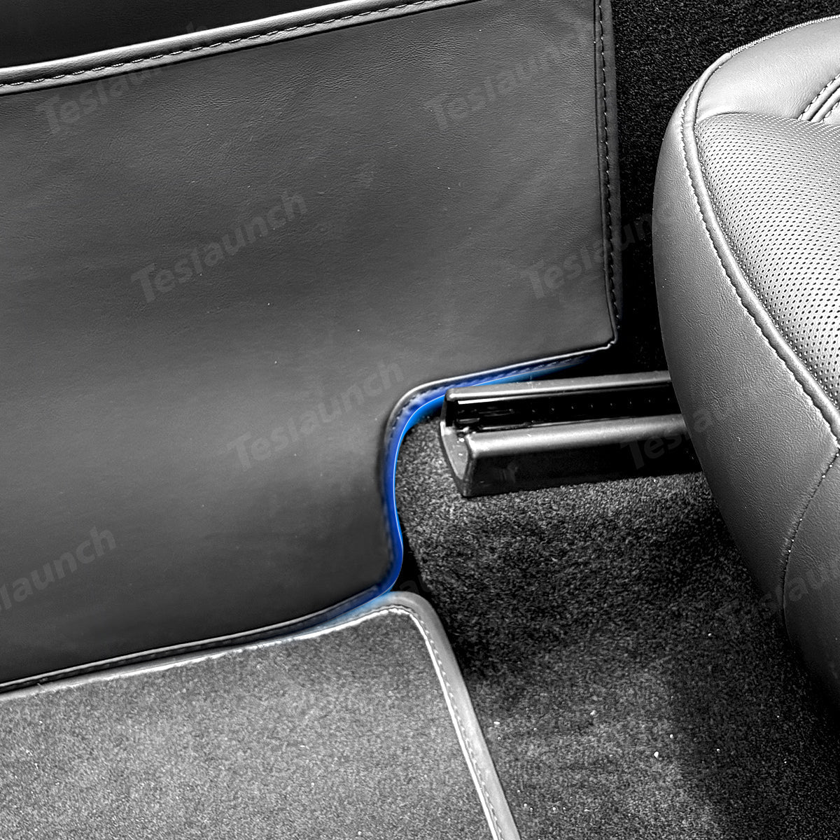 Center Console Side Kick Protectors – Leather Covers for Tesla Model Y Juniper 2025+