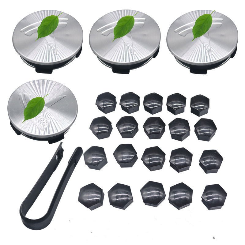 Wheel Center Cap Kit with Puller for Model 3/Y/S/X | 4 Hub Caps + 20 Lug Nut Covers