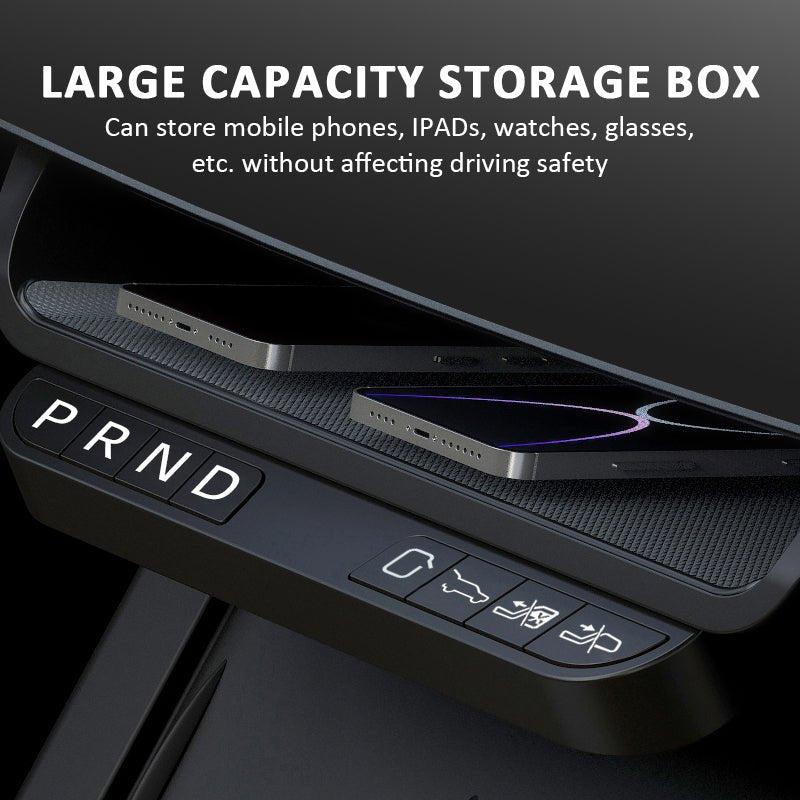 Central Control One-Click Gear Shifting Physical Button Storage Box for Tesla 2024+ Model 3 Highland