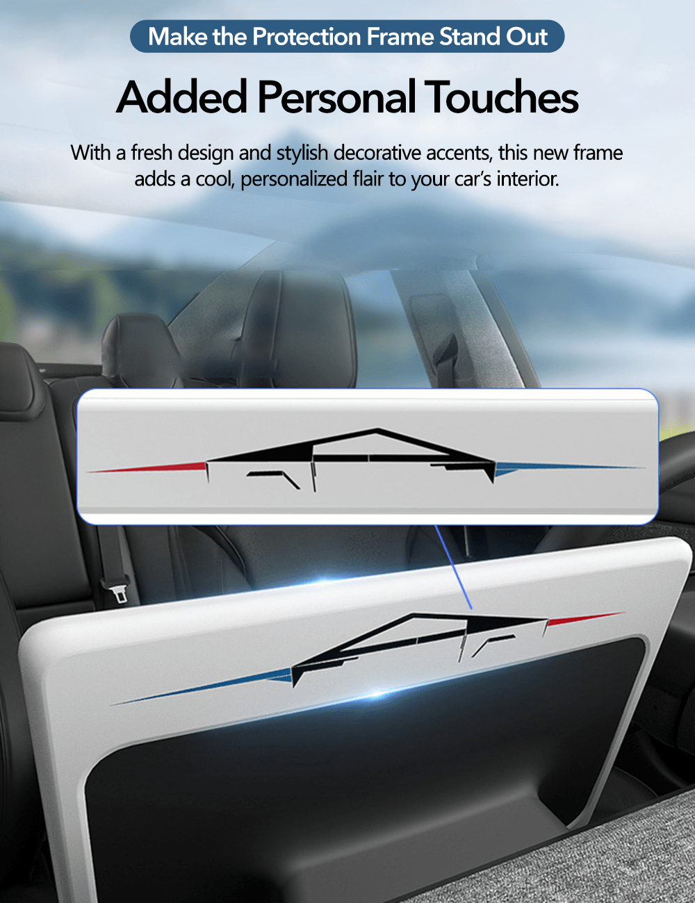 Central Screen Protector Frame for Tesla Model 3 Highland & New Model Y