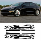Chrome Delete Blackout Vinyl Overlay for  2017-2023 Tesla Model 3 - Matte Black