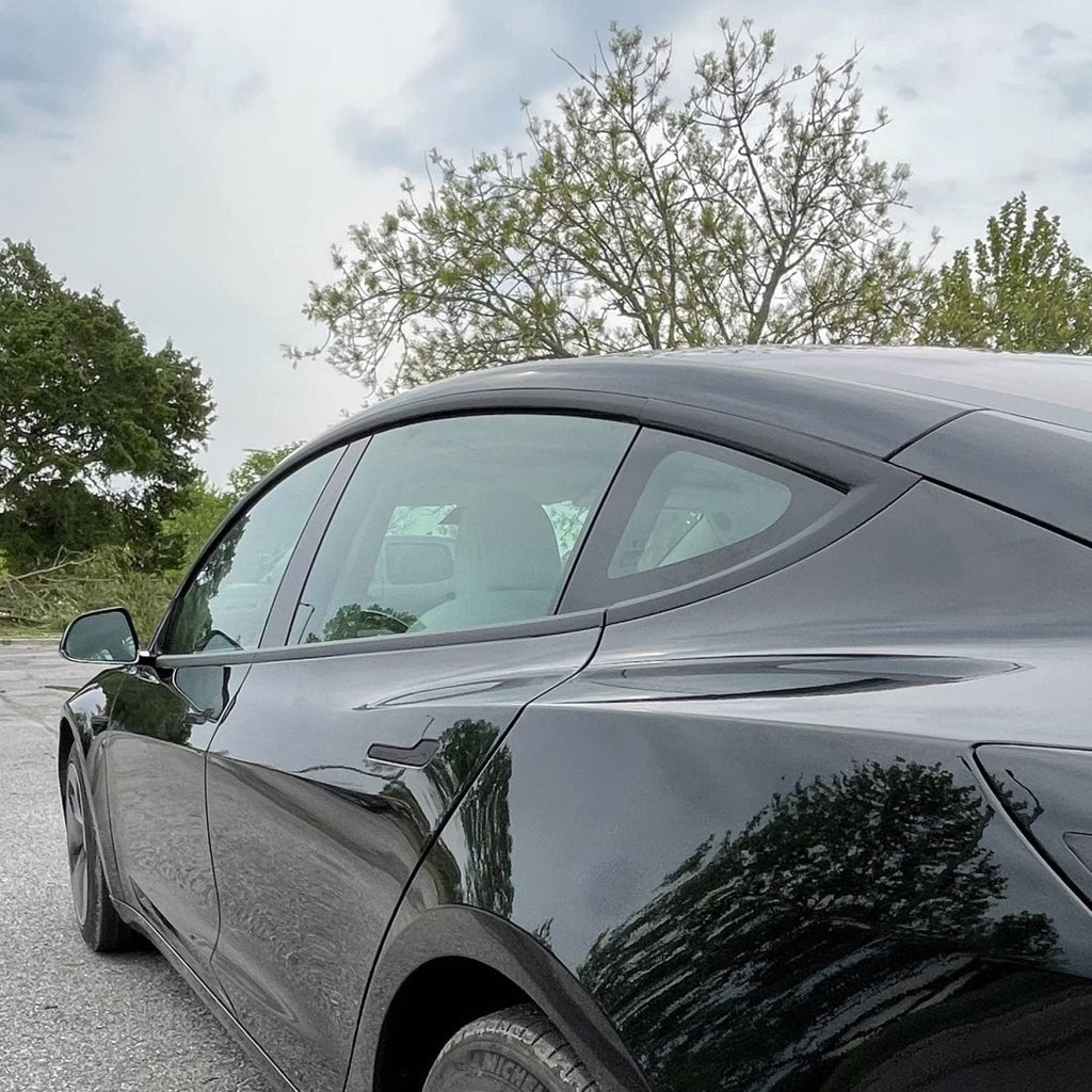 Chrome Delete Blackout Vinyl Overlay for  2017-2023 Tesla Model 3 - Matte Black