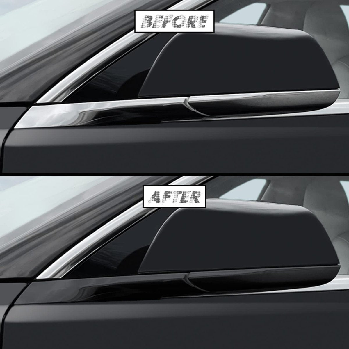Chrome Delete Blackout Vinyl Overlay for  2017-2023 Tesla Model 3 - Matte Black