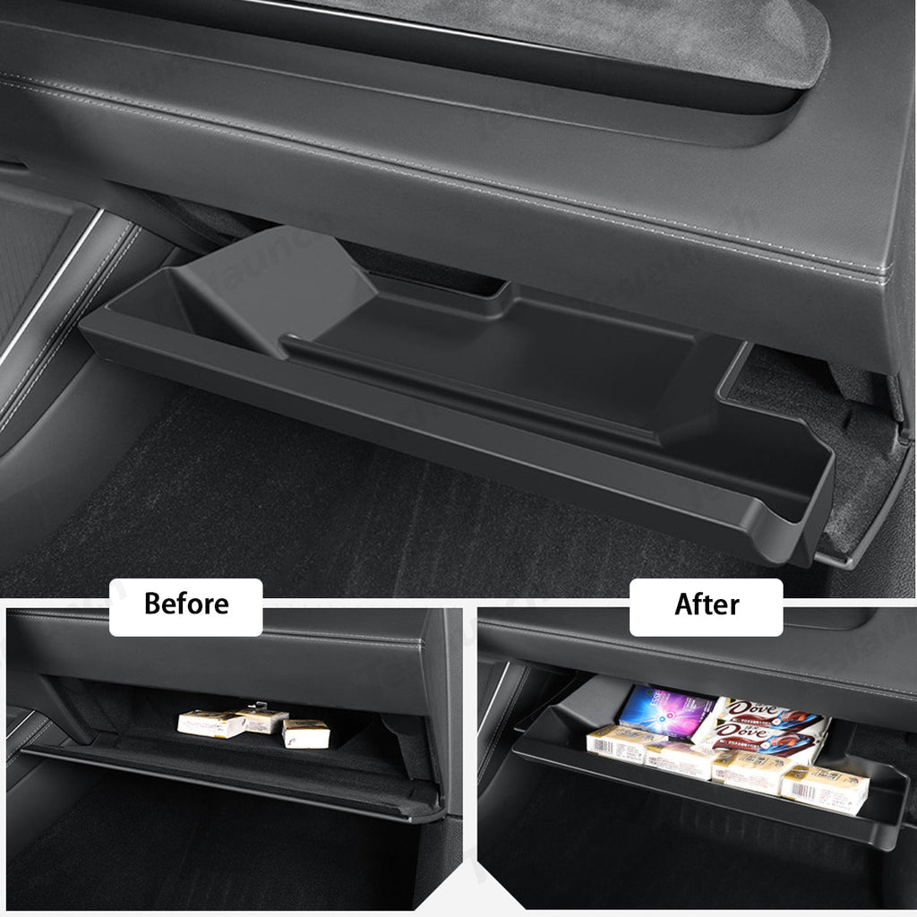 Co-pilot Glove Box TPE Storage Box For Tesla Model Y Juniper 2025+