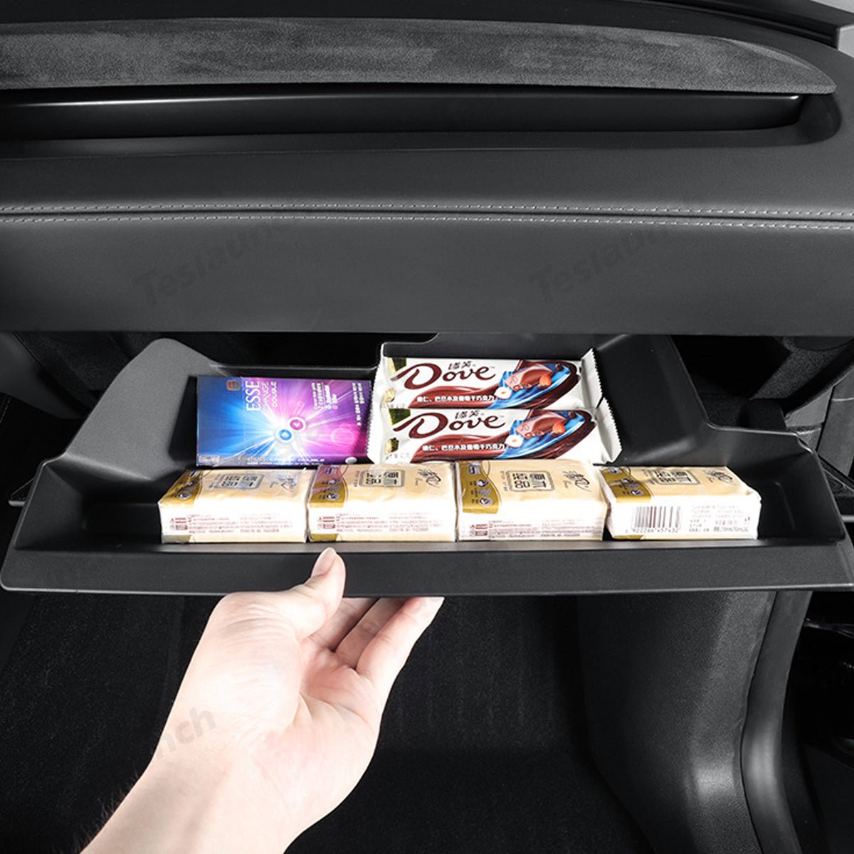 Co-pilot Glove Box TPE Storage Box For Tesla Model Y Juniper 2025+