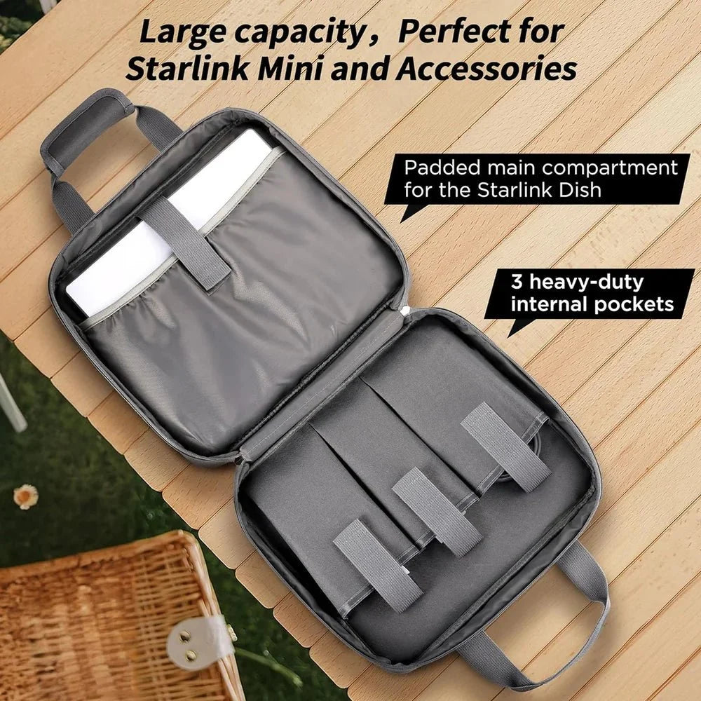 Compact Travel Case for Starlink Mini – Fits Dish & Accessories