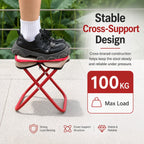 Space-Saving Lightweight Stainless Steel Foldable  Stool