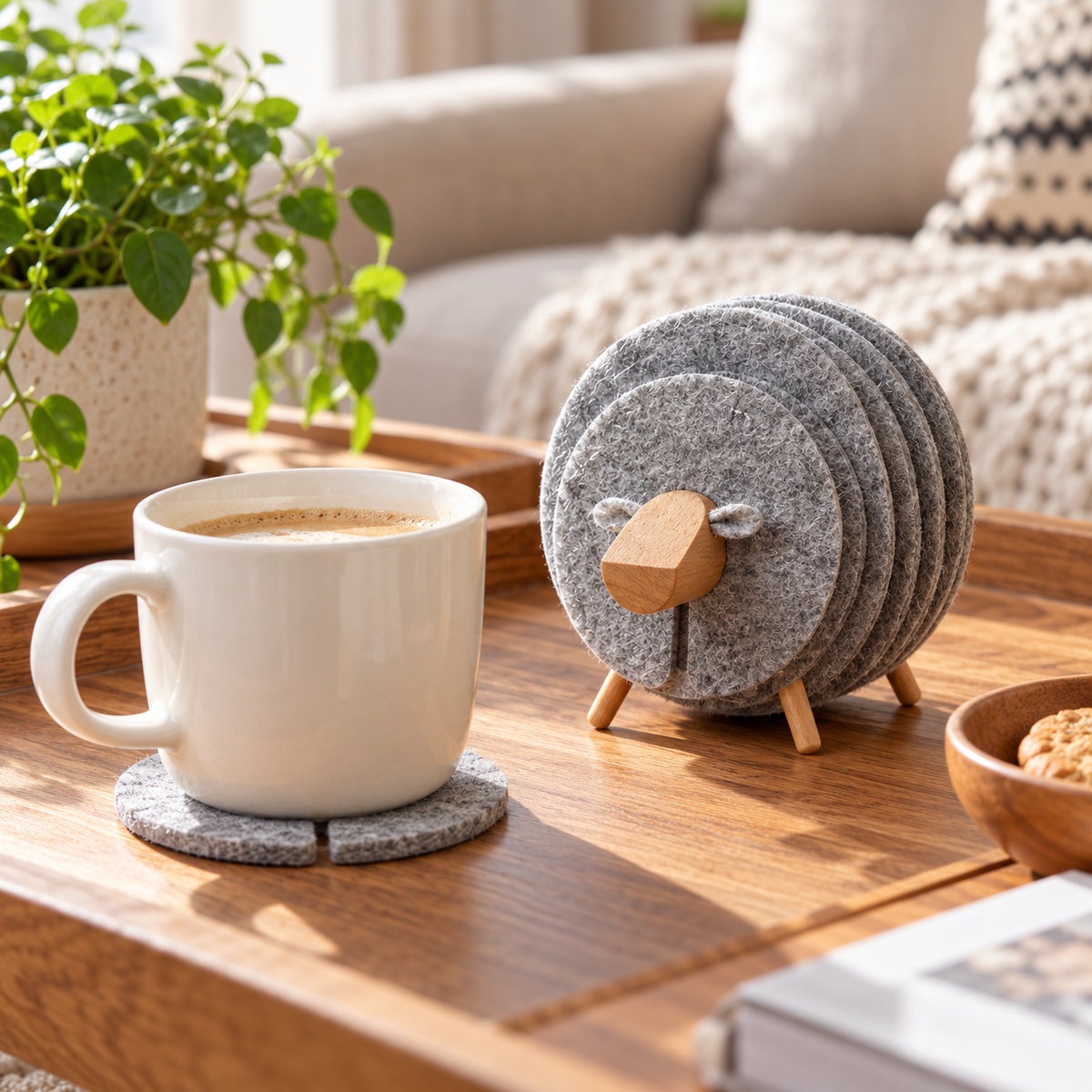 Sheep Shape Anti Slip Drink Coasters