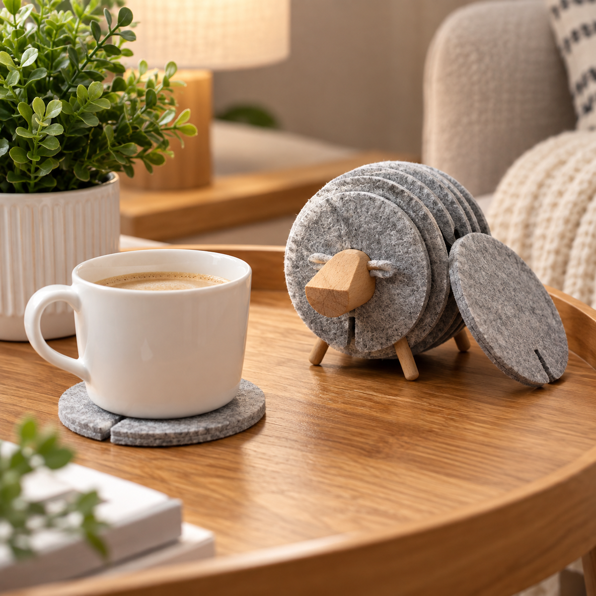 Sheep Shape Anti Slip Drink Coasters