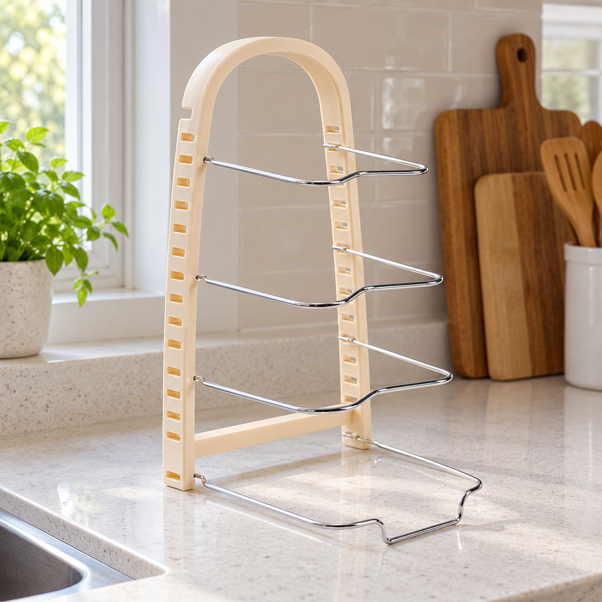 Stainless Steel Pot Lid Rack Spoon Holder
