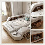 Ultimate Comfort Modern Luxury Leather Dream Smart Bed