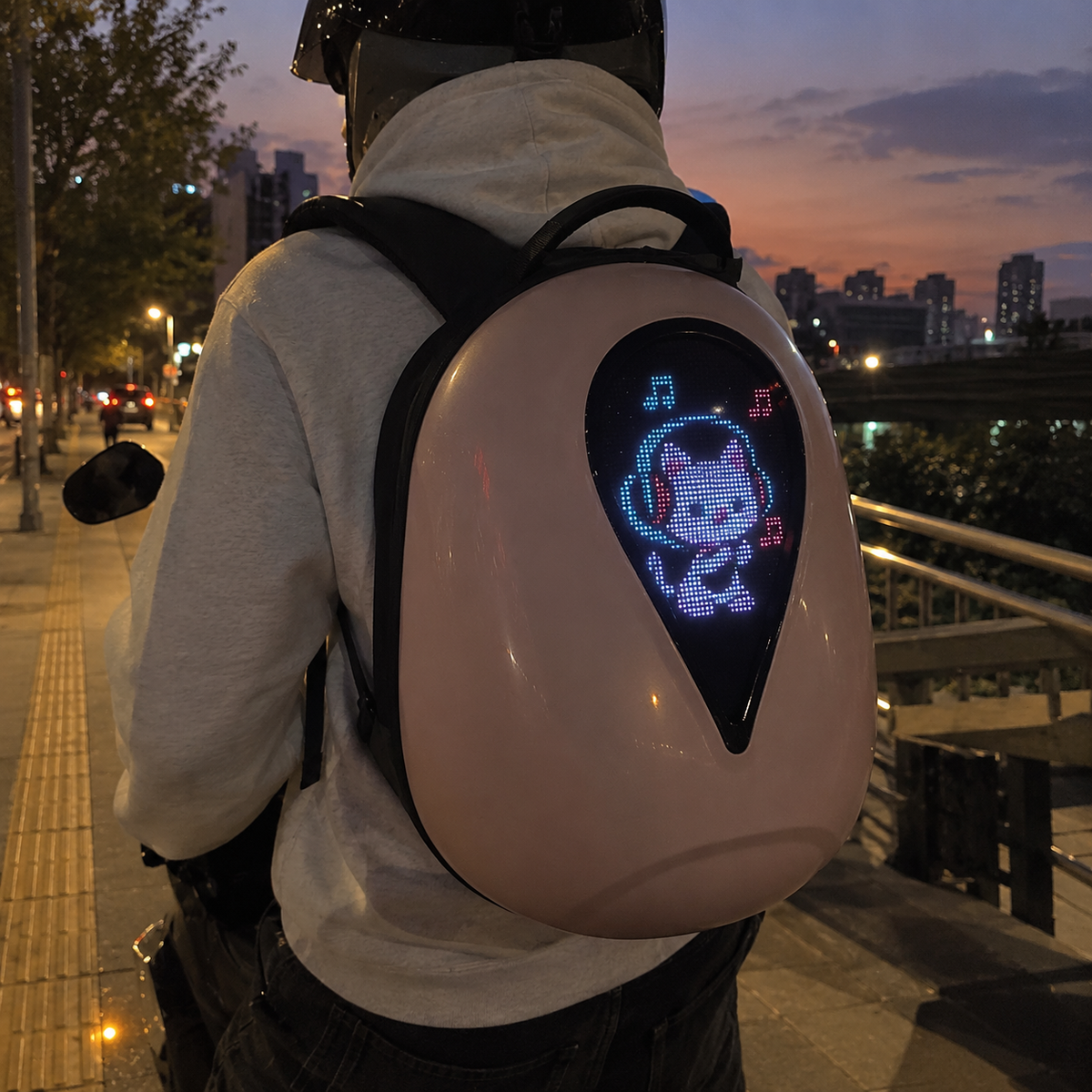 LED Smart Screen Fun Motorcycle Backpack