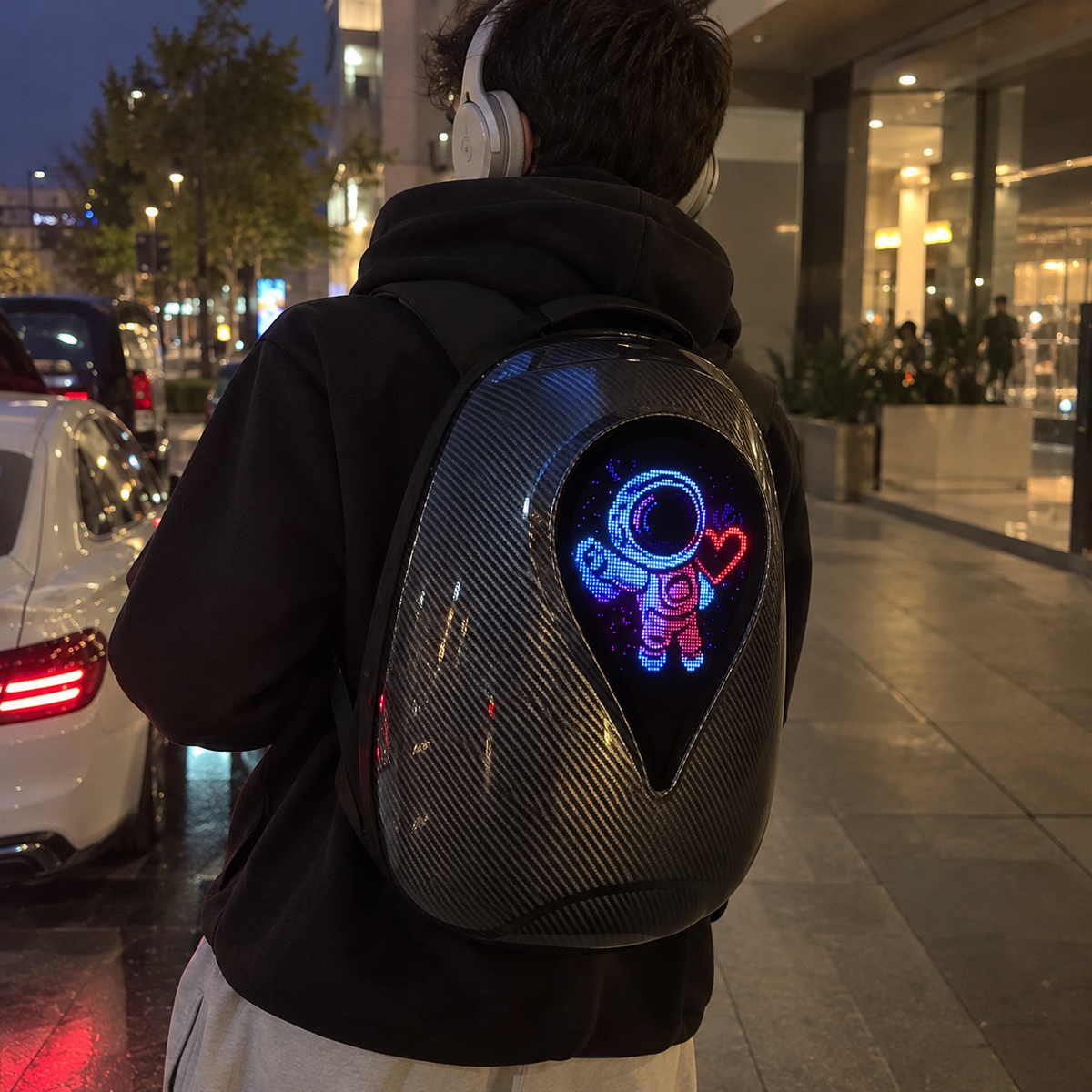 LED Smart Screen Fun Motorcycle Backpack