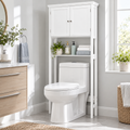 Toilet Storage Space Saver Towel Rack Shelf Modern Bathroom Cabinet Home