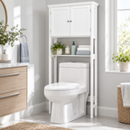Toilet Storage Space Saver Towel Rack Shelf Modern Bathroom Cabinet Home