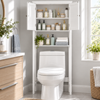 Toilet Storage Space Saver Towel Rack Shelf Modern Bathroom Cabinet Home