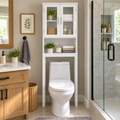 Wooden Over Toilet High Storage Cabinet Spacesaver Organizer