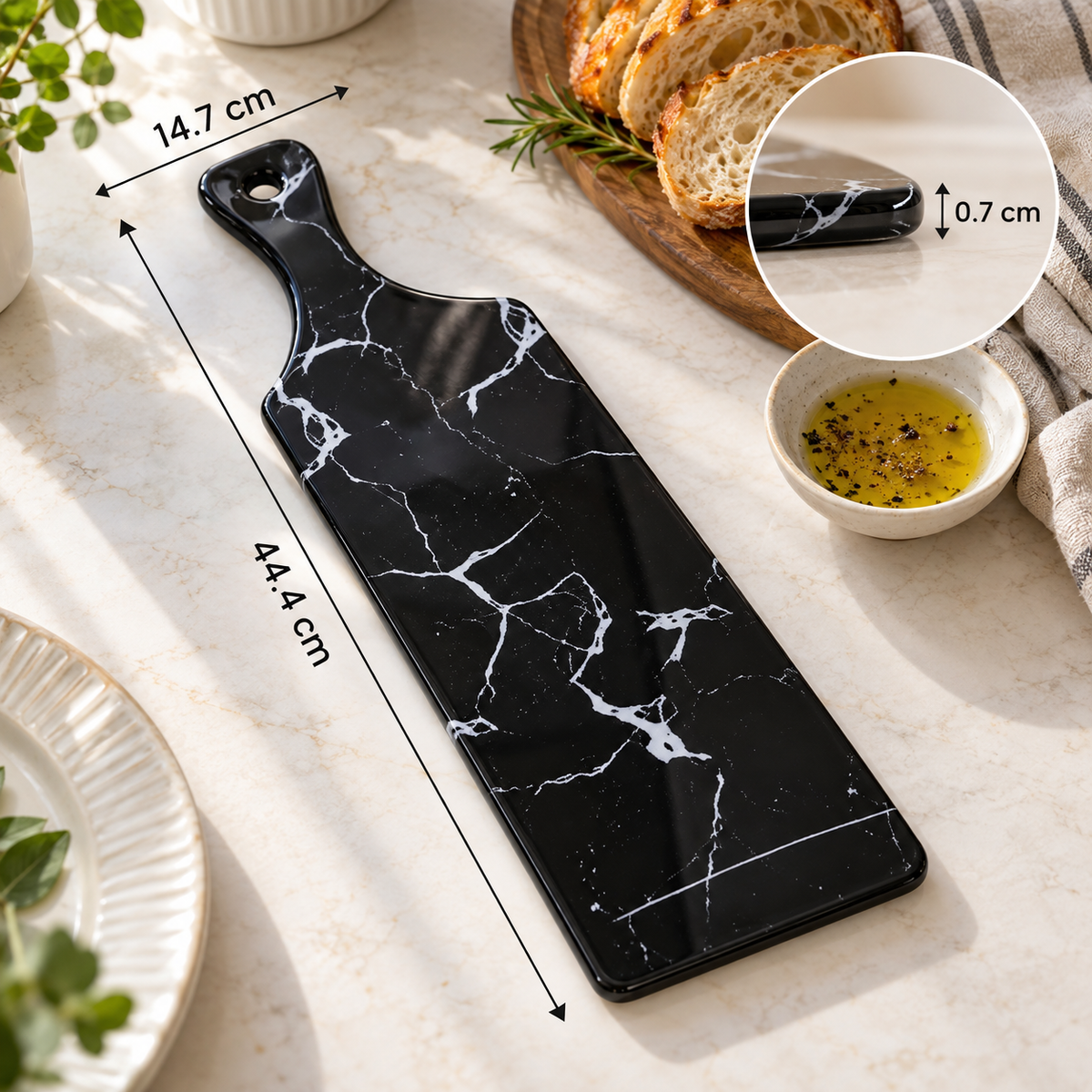 Luxury Ceramic Creative Marble Stripe Large Pizza Plate