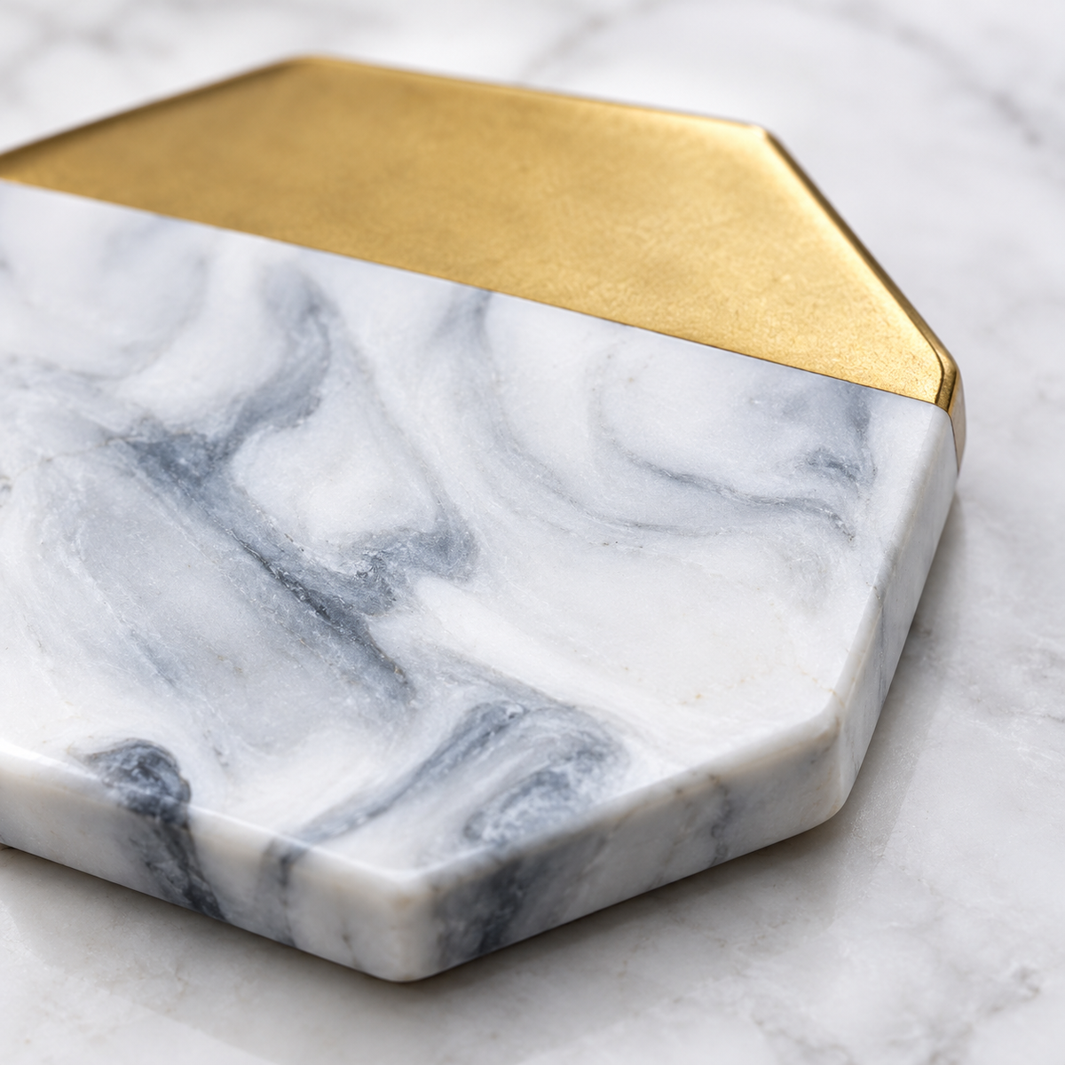 Luxury European Style Marble Stripes Ceramic Coaster
