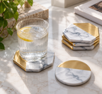 Luxury European Style Marble Stripes Ceramic Coaster
