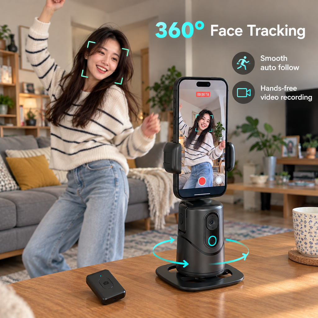 360° AI Auto Face Tracking Phone Stabilizer Tripod
