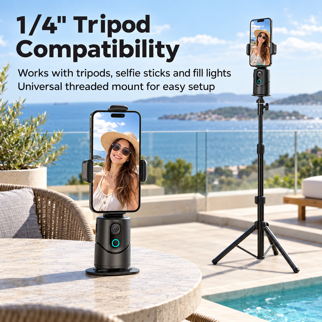 360° AI Auto Face Tracking Phone Stabilizer Tripod