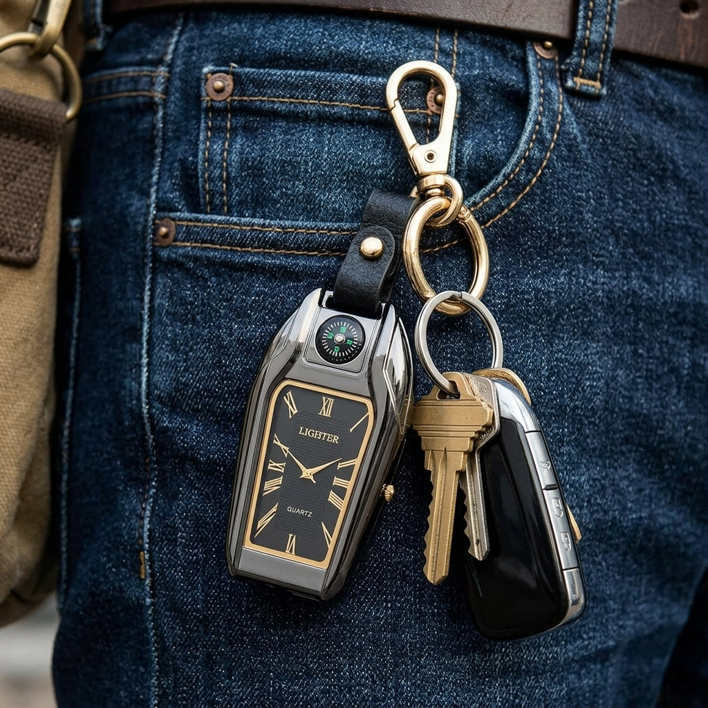 Elegant Car Keychain Watch Light