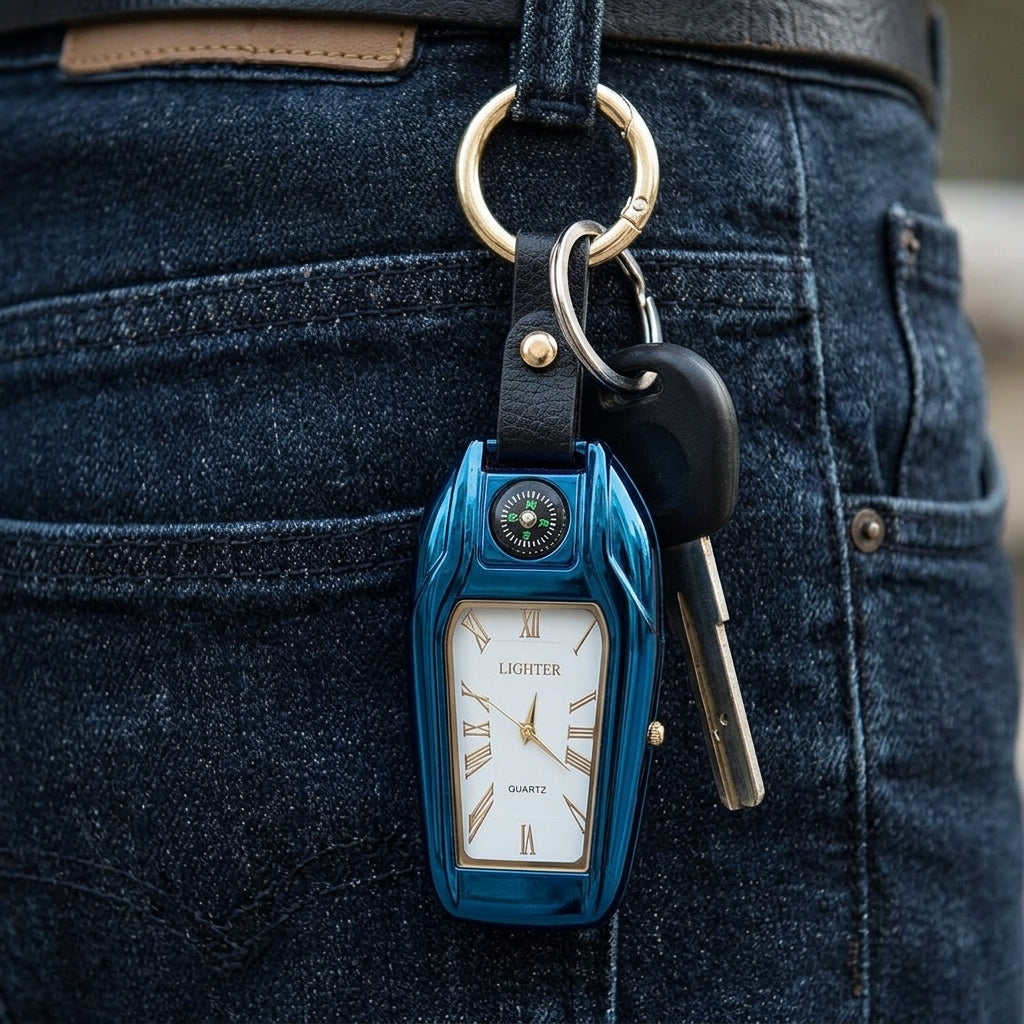 Elegant Car Keychain Watch Light