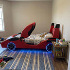 Speed Race Car LED Light Kids Bed